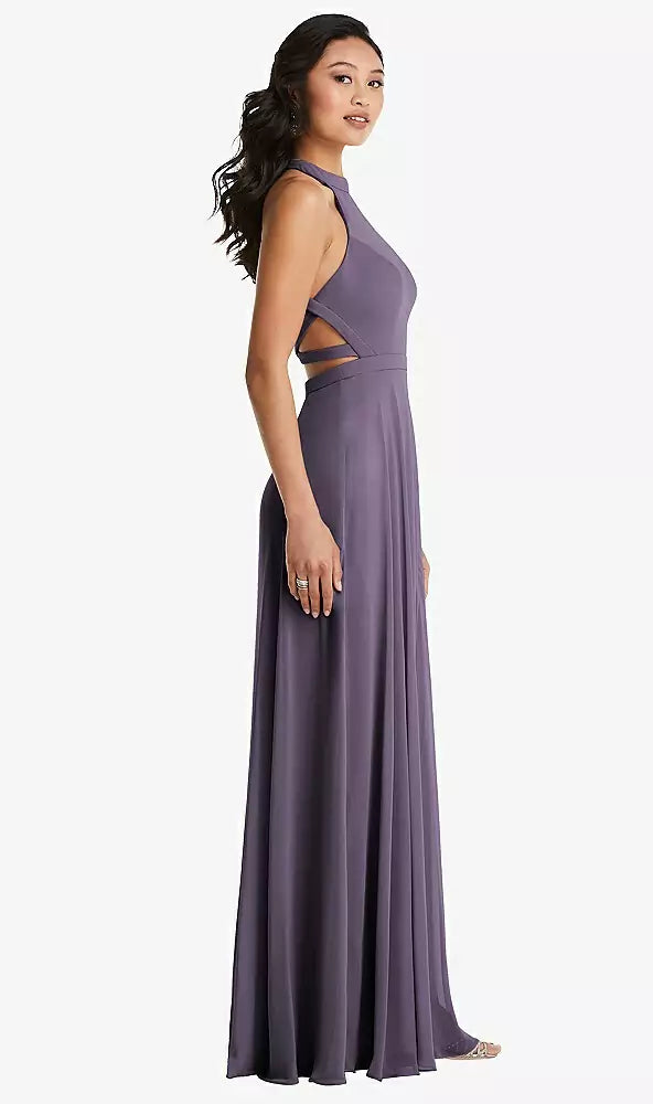 Halter Maxi Dress with Criss Cross Open-Back by Dessy 3082