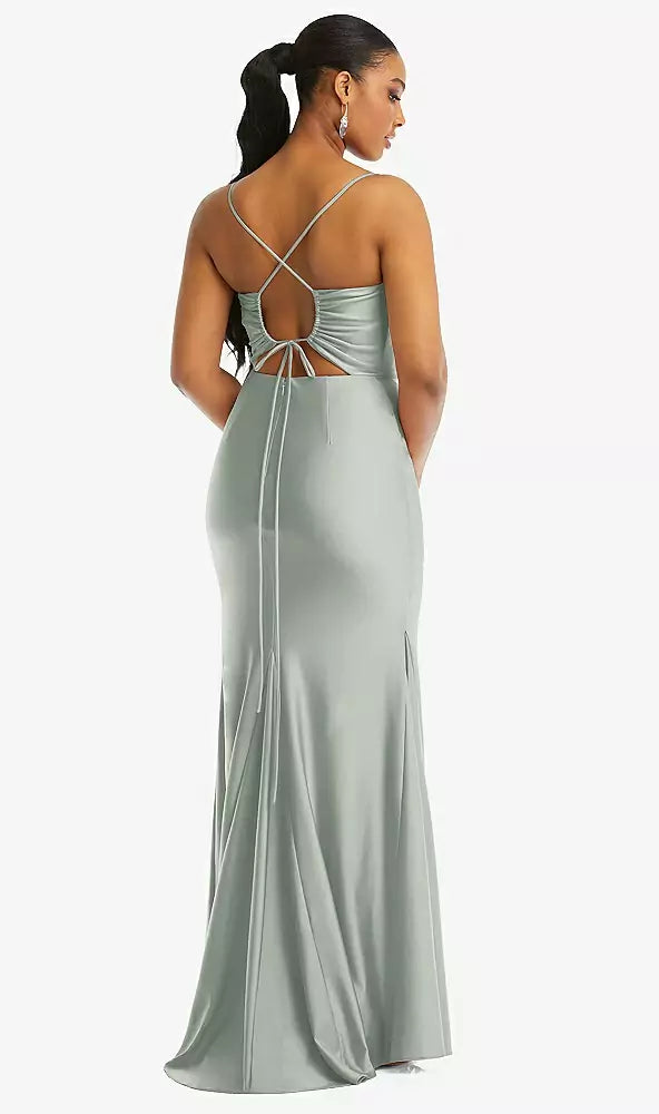 Cowl-neck Open Tie Dress by Dessy CS105