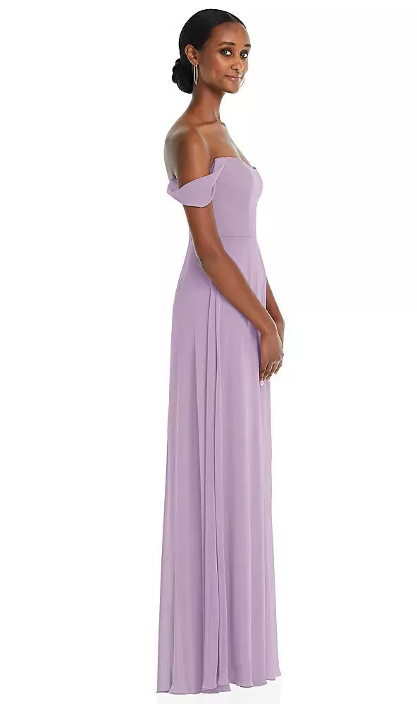 Off The Shoulder Basque Neck Dress by Dessy 1560