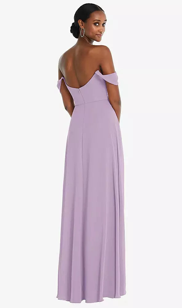 Off The Shoulder Basque Neck Dress by Dessy 1560