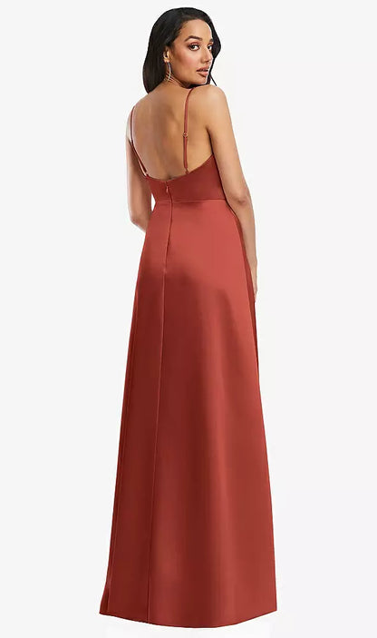 Adjustable Strap A-Line Faux Wrap Maxi Dress by Dessy LB048