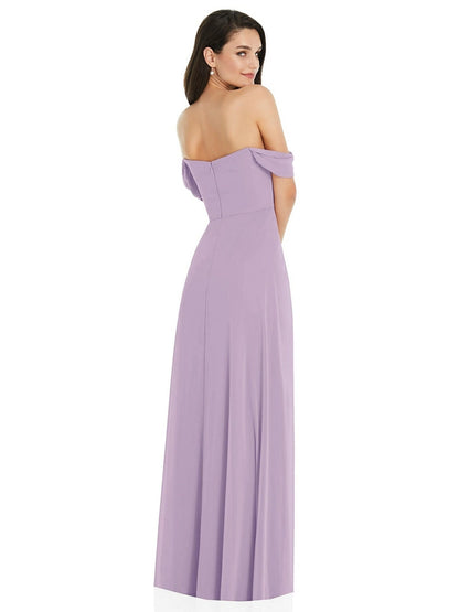 Off The Shoulder Draped Sleave Maxi 3105 by Dessy