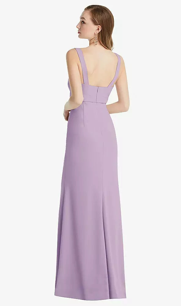 Wide Strap Notch Empire Waist Dress by Dessy 6838