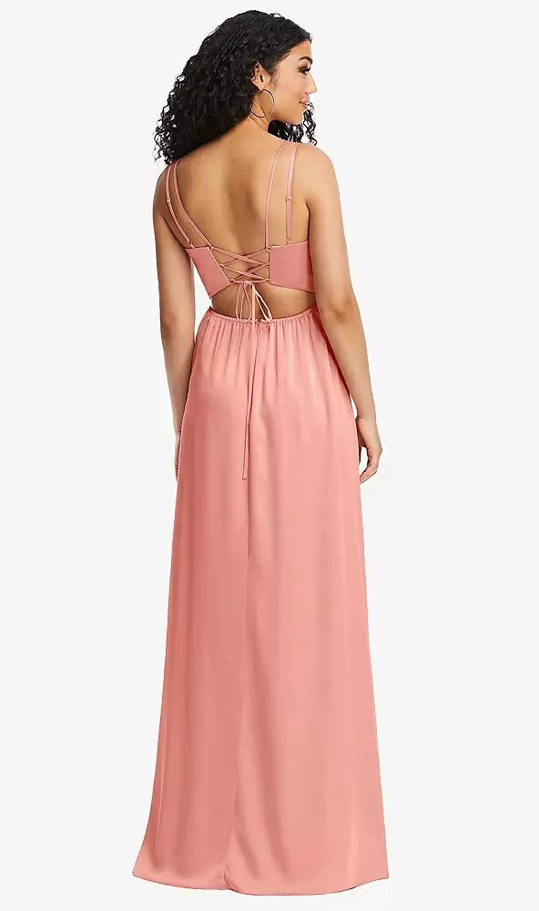 V-Neck Lace Open-Back Maxi LB045 by Dessy