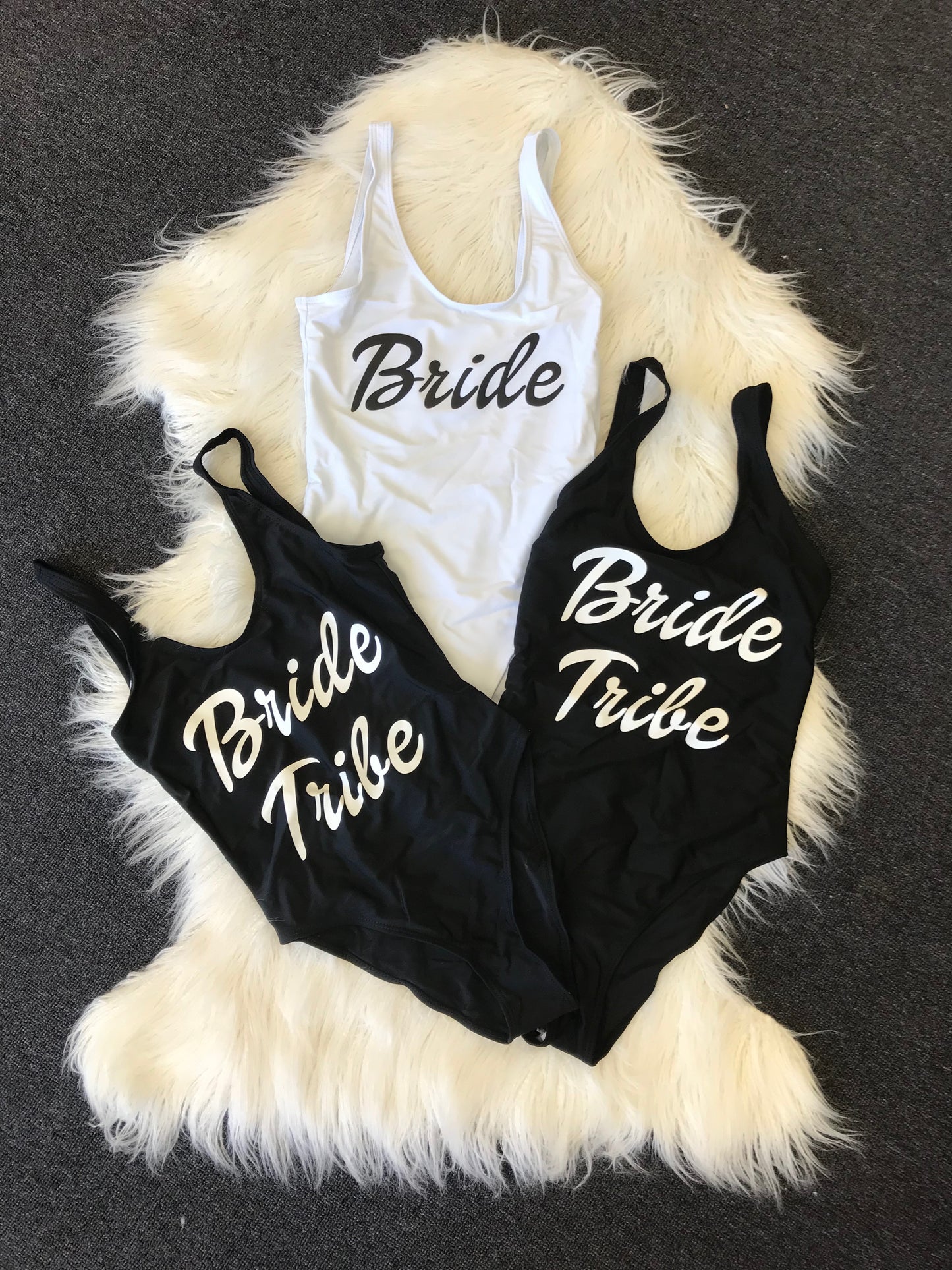 Bride Cursive Font One Piece Swimsuit