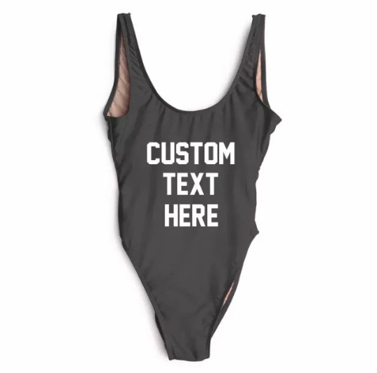 Custom Text One Piece Swimsuit